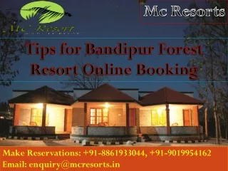 Tips for Bandipur Forest Resort Online Booking