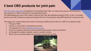 5 best cbd products for joint pain