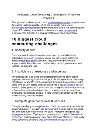 10 biggest cloud computing challenges