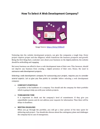 how to select a web development company