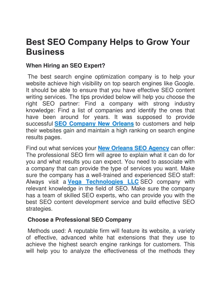 best seo company helps to grow your business