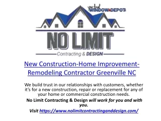 nolimitcontractinganddesign.com - new home builder greenville nc - roof repair company greenville nc