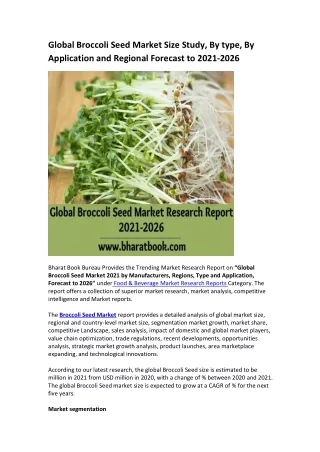 global broccoli seed market size study by type