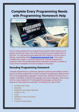 complete every programming needs with programming