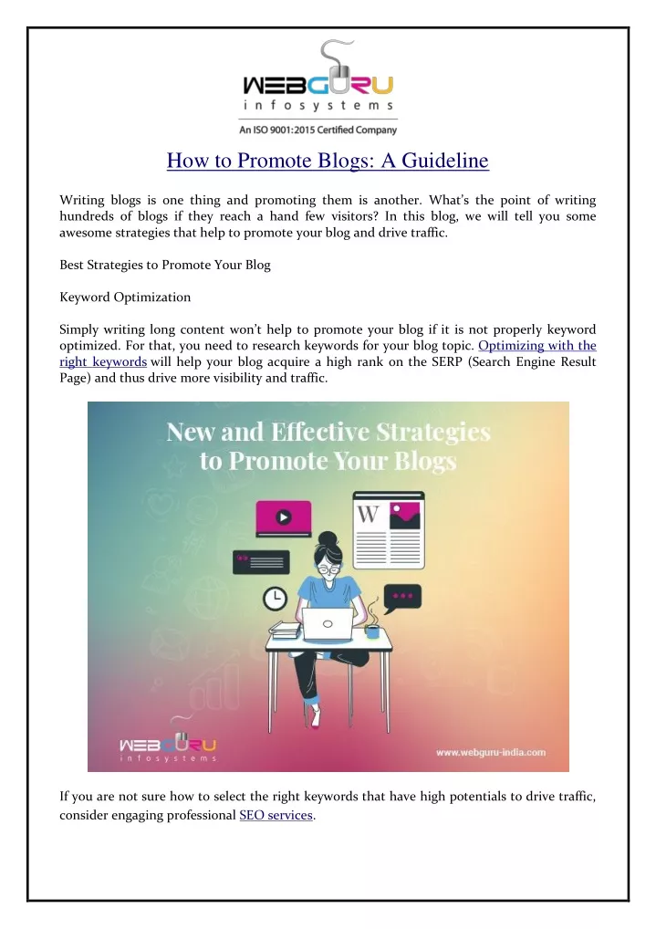 how to promote blogs a guideline