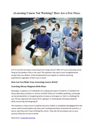 eLearning Course Not Working Here Are a Few Fixes.