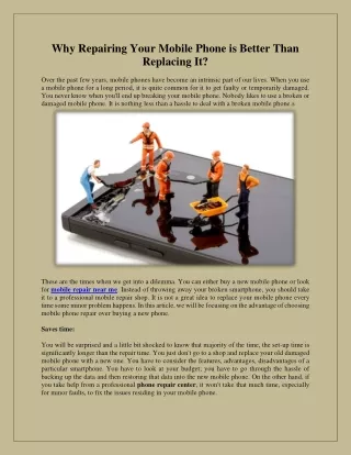 why repairing your mobile phone is better than