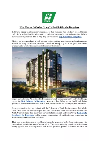 why choose coevolve group best builders