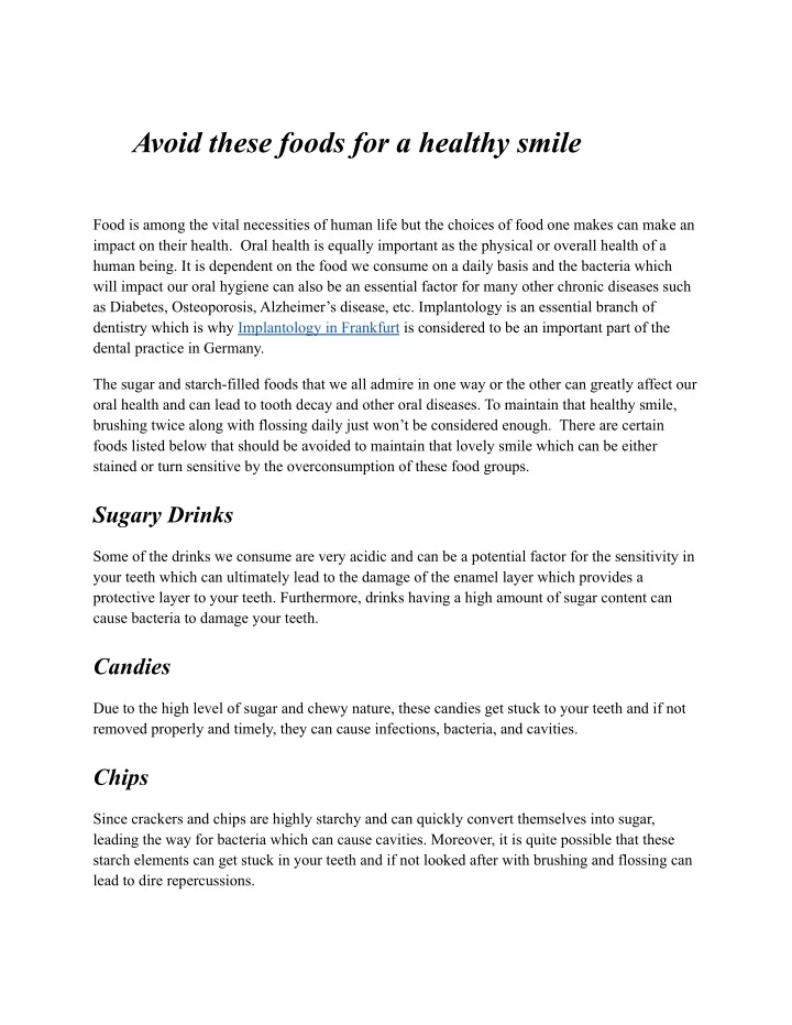 avoid these foods for a healthy smile
