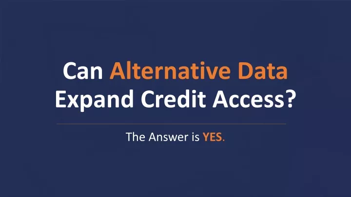 can alternative data expand credit access