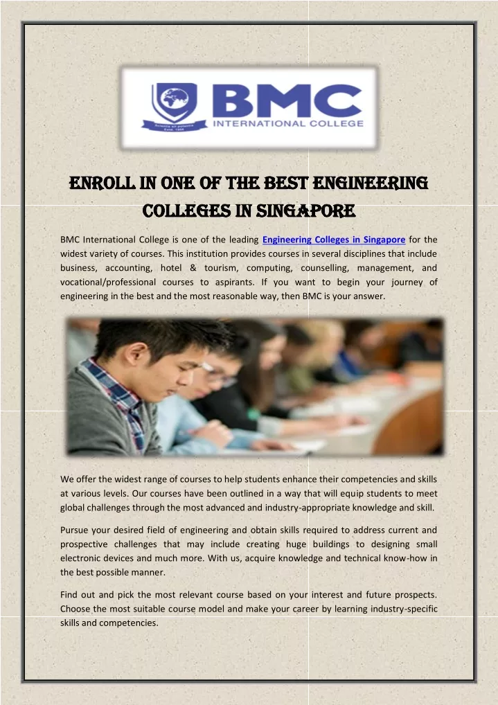 enroll in one of the best engineering enroll