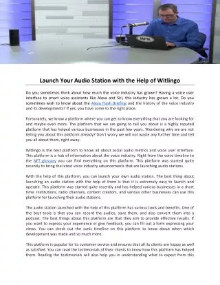 Launch Your Audio Station with the Help of Witlingo