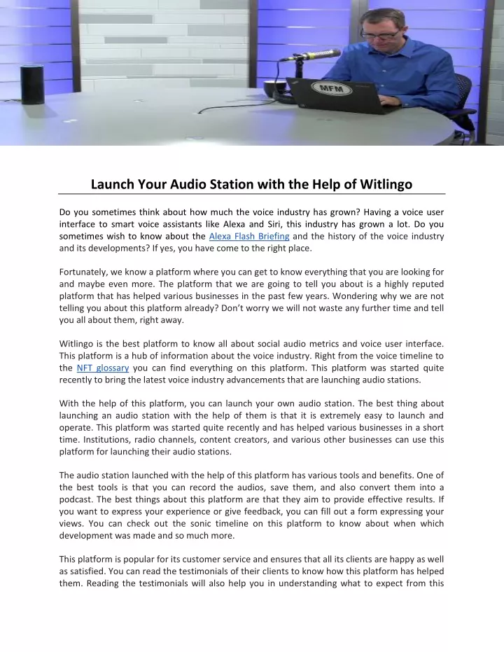 launch your audio station with the help