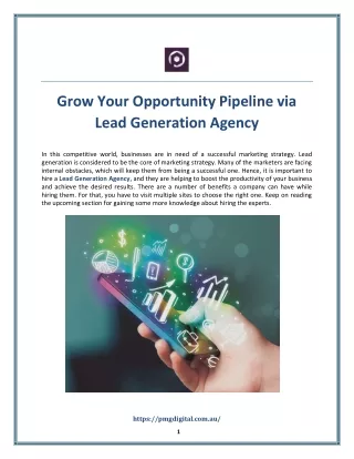 Grow Your Opportunity Pipeline via Lead Generation Agency