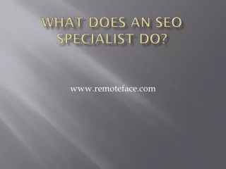 what does an seo specialist do