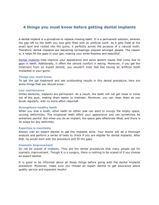 4 things you must know before getting dental implants