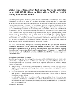 global image recognition technology market