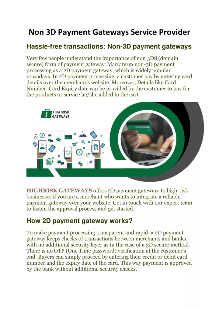 non 3d payment gateways service provider