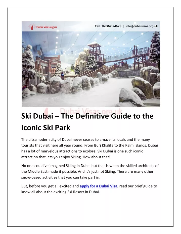 ski dubai the definitive guide to the iconic