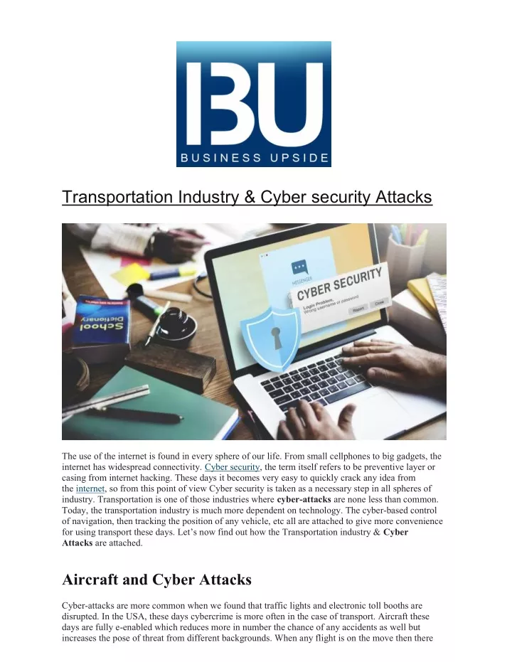 transportation industry cyber security attacks