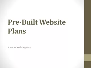 Pre-Built Website Plans