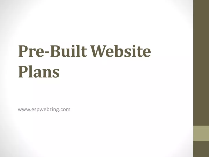 pre built website plans