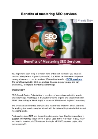 benefits of mastering seo services