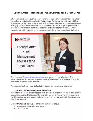 5 Sought-After Hotel Management Courses for a Great Career (2)