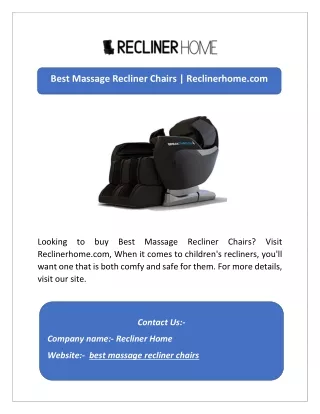 Best Massage Recliner Chairs | Reclinerhome.com