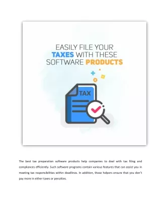 easily file your taxes with these software products