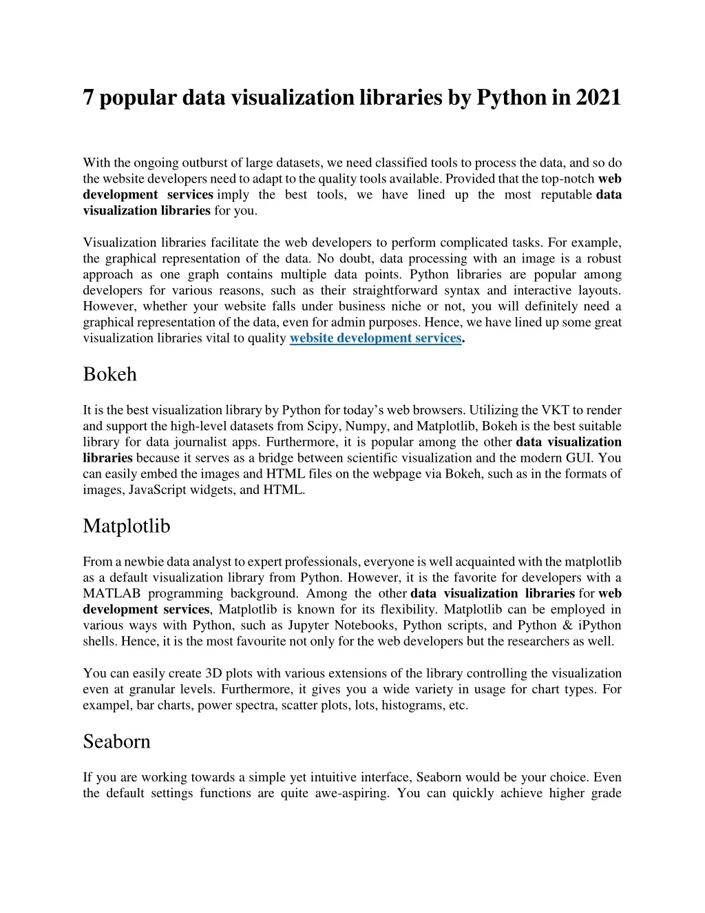 PPT - 7 popular data visualization libraries by Python in 2021 ...