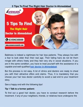 5 Tips To Find The Right Hair Doctor In Ahmedabad
