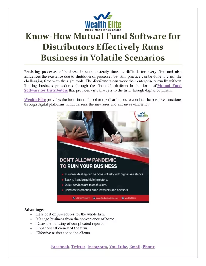 know how mutual fund software for distributors