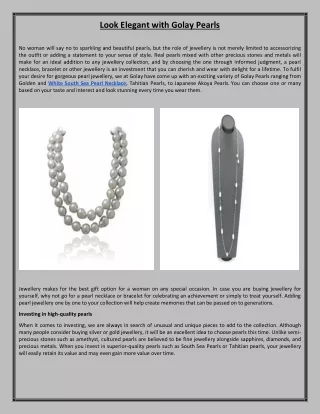 look elegant with golay pearls