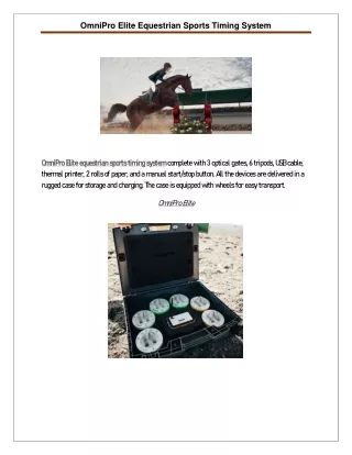 OmniPro - Equestrian sports timers