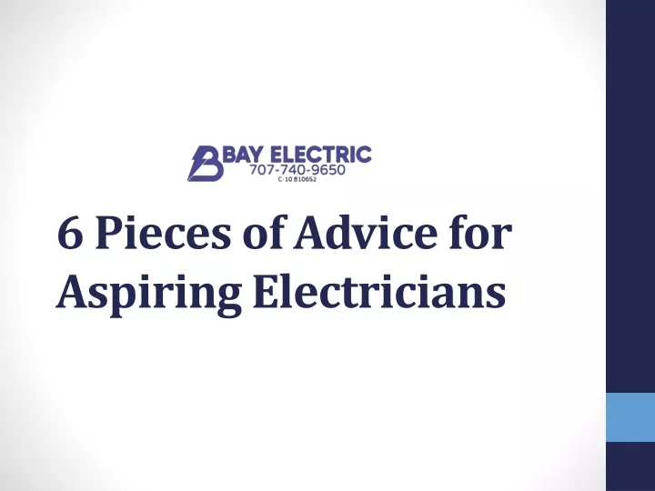 6 pieces of advice for aspiring electricians