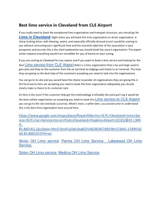 Best limo service in Cleveland from CLE Airport-converted