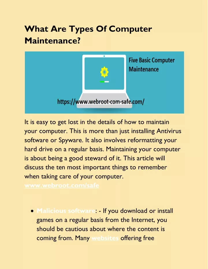 what are types of computer maintenance