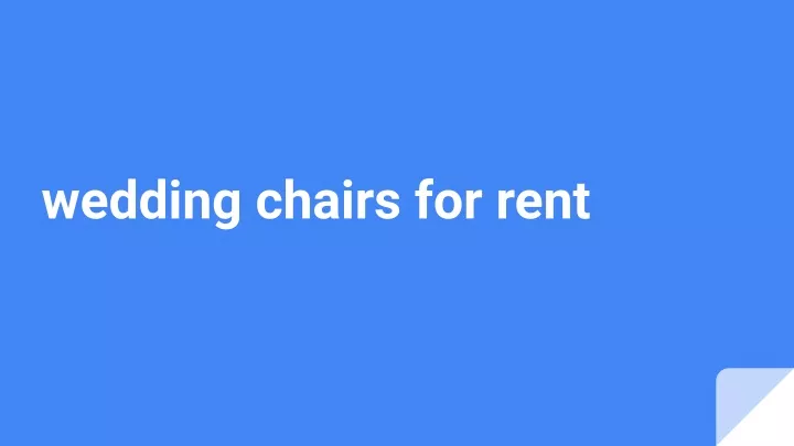 wedding chairs for rent