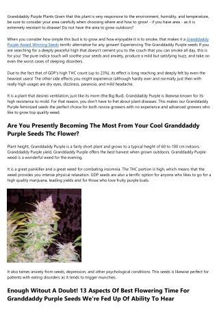 19 Features Of Granddaddy Purple Seeds Grow That You Must Know