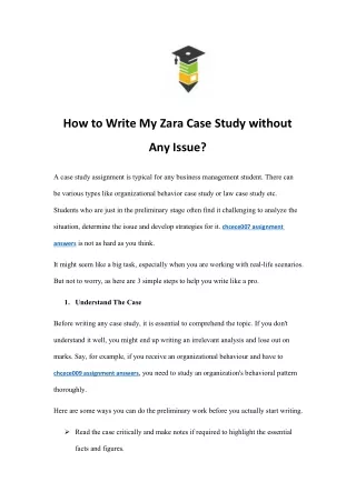 how to write my zara case study without