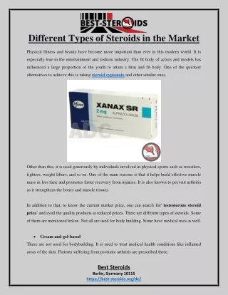 different types of steroids in the market