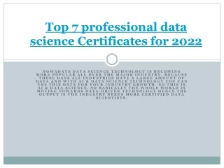 Top 7 professional data science Certificates for 2022