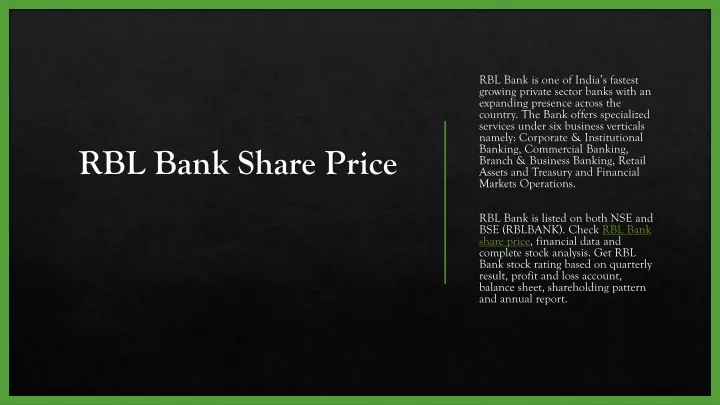 rbl bank share price