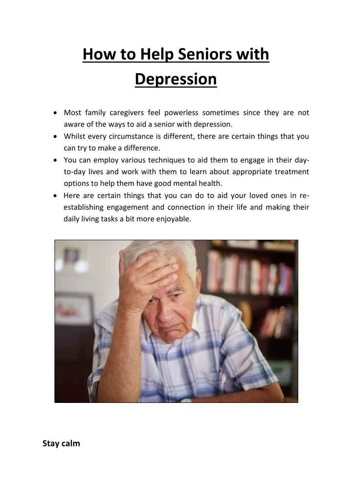 how to help seniors with depression