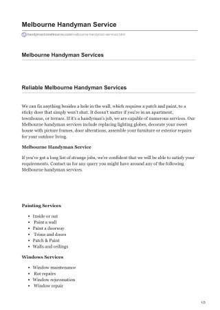 Melbourne Handyman Service