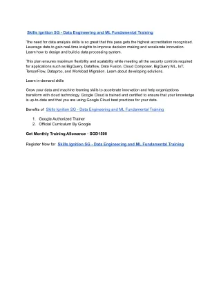 skills ignition sg data engineering