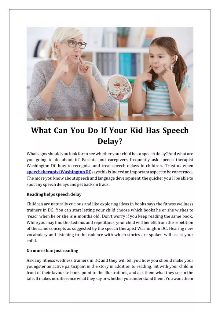 what can you do if your kid has speech delay