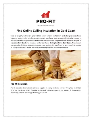 Find Online Ceiling Insulation in Gold Coast