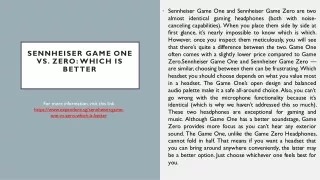 Sennheiser Game One Vs. Zero: Which Is Better
